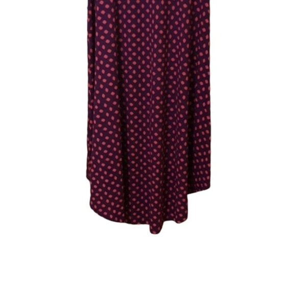 LuLaRoe Carly Purple with Pink Geometric Pattern High-Low Swing Dress NWT - Picture 4 of 6